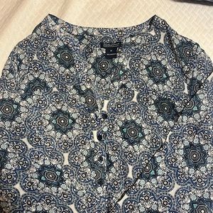 Sheer Blue Print Blouse